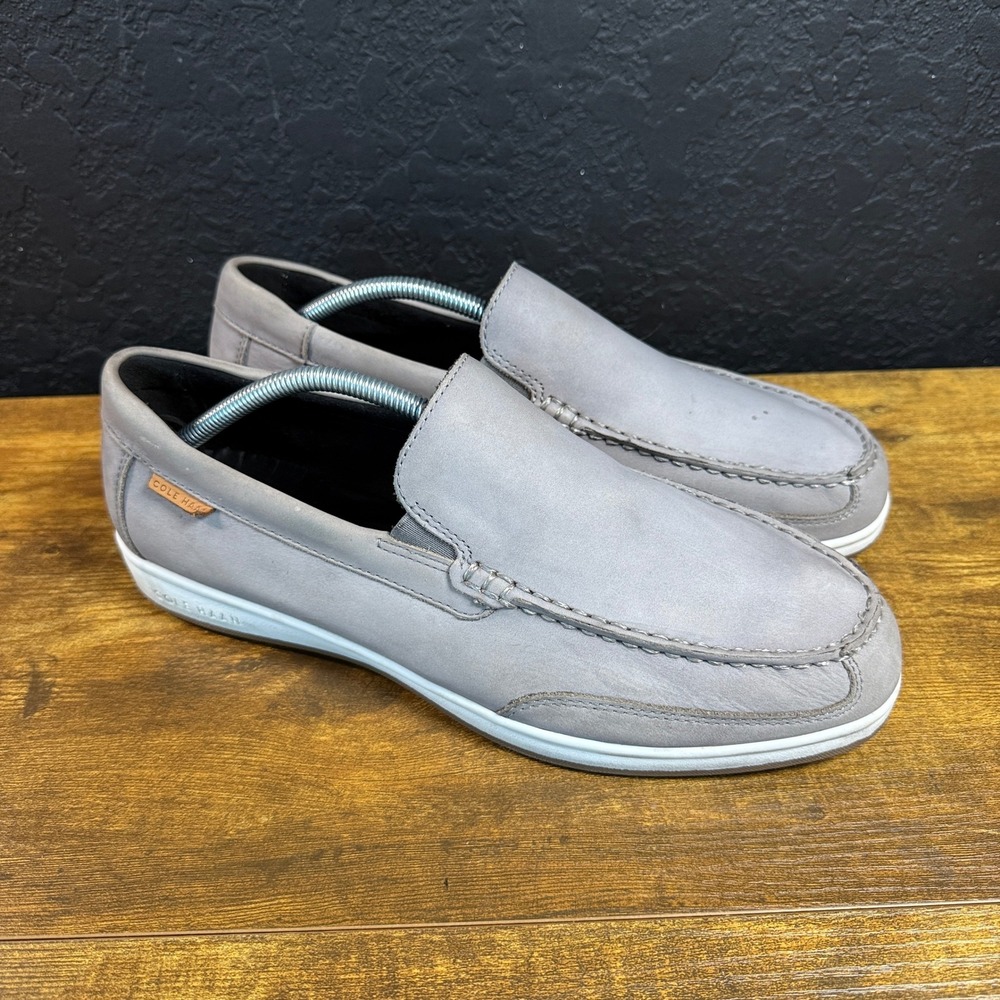 Cole Haan Nantucket C27825 Grey Leather Slip On Loafer Mens Size 10.5 M